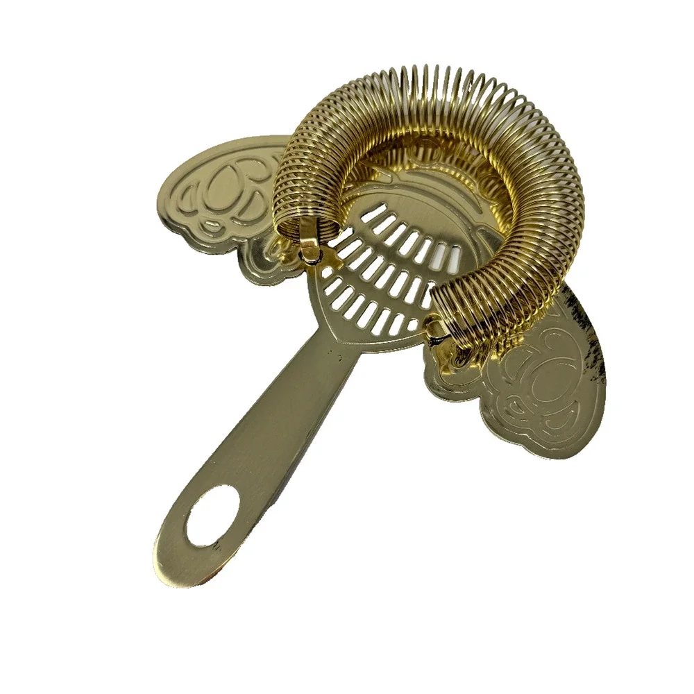 Patrón Tequila Bee Hawthorne Cocktail Strainer Gold Tone 6.25in GUC